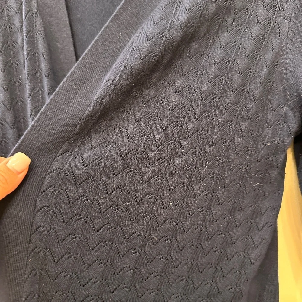 Navy Open-Front Cardigan Sweater